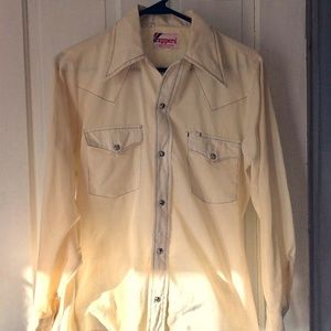 Vintage Cream Pearl snap Shirt
